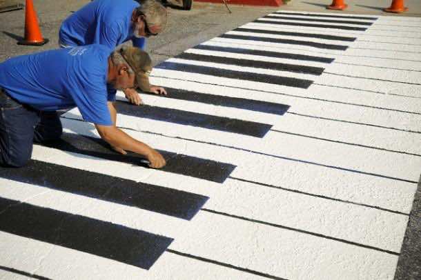 5.美国南加州斯帕坦堡的钢琴人行横道