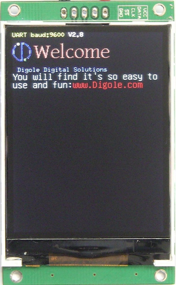 2.4”串行:UART/I2C/SPI真彩色TFT LCD 320x240 Arduino显示模块