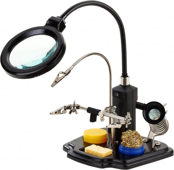 Elenco焊接站，带有LED照明放大镜