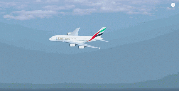 低空飞行背包飞与空客- 380 6