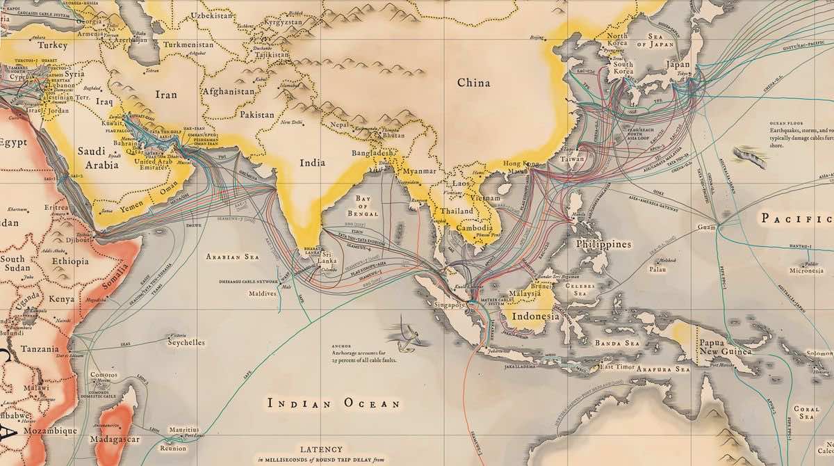 电缆,使互联网成为可能2的地图