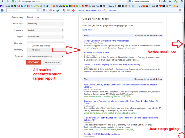 学习如何创建谷歌警报