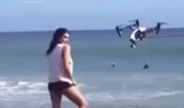 恐怖的视频显示模型把无人机在她的脸上一个时尚Shoot_Image 4
