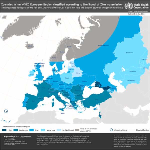 Zika高风险区域的屏幕截图。学分：谁推特