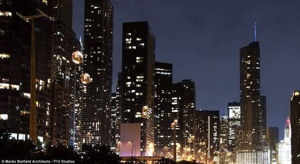 设计师估计，如果这些计划获得批准，空中飞车每年将吸引140万游客来到这座城市。工作人员:Marks Barfield Architects