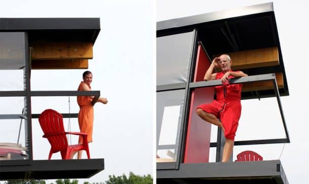 表演建筑两位艺术家建造了yabo168vip com360度旋转房屋，然后移动了Image 1