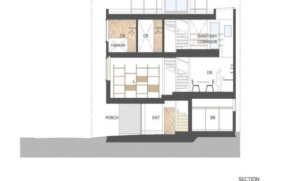 这座超瘦的4米宽房屋被挤在Tokyo_image 7的两座建筑物之间