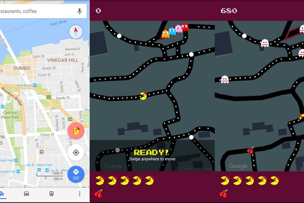 Pac-Man Google Maps