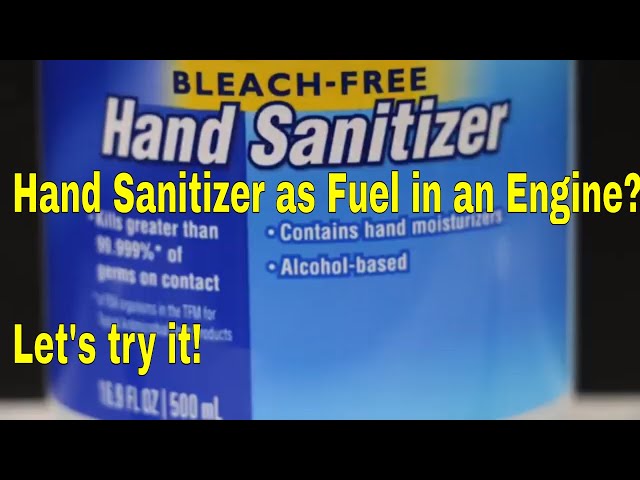 在手工消毒器项目农场手上运行燃气发动机