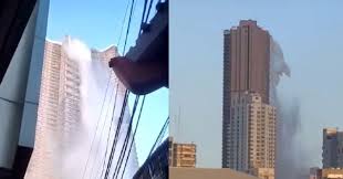地震清空马尼拉摩天大楼的屋顶游泳池！