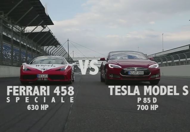 特斯拉Model 3在加速赛中战胜法拉利458 !