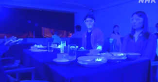 快速病毒如何传播在餐馆——黑色光实验