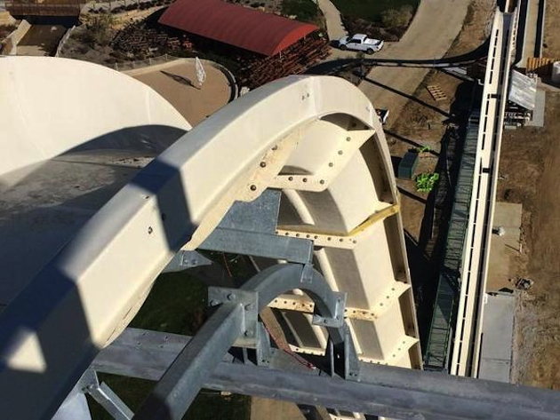 The Verrückt, German for "insanity," aims to the world's tallest water slide (Schlitterbahn)